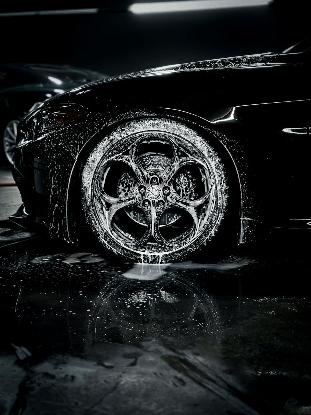 Tire pressure gauge and valve stem during a pressure check